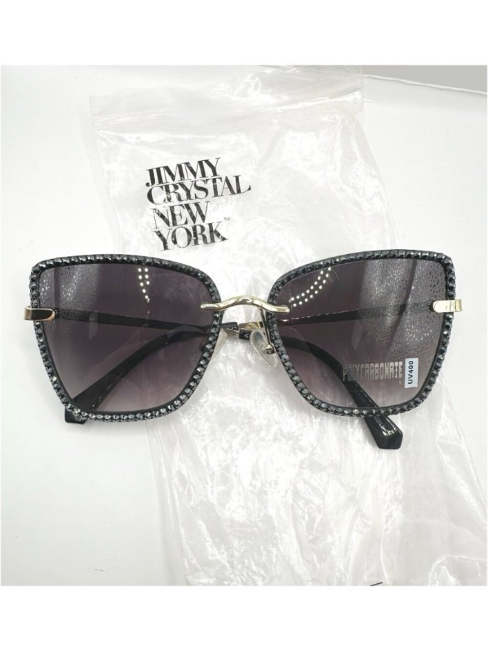 Jimmy Crystal Black & Gray Swarovski Crystal Sunglasses